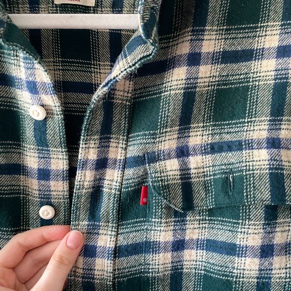 Levi's® Premium - Casual Button Down - Green - Relaxed - Small Shirt - Picture 5 of 7